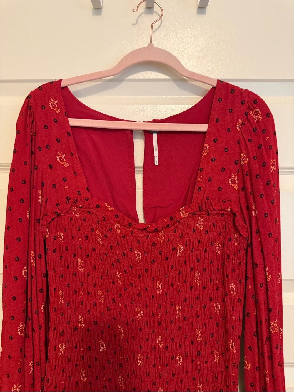 Free People Red Floral Mini Dress